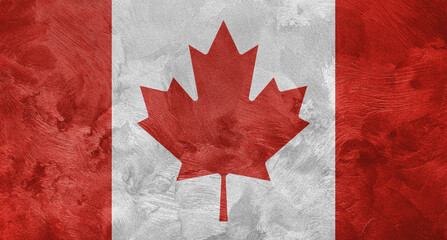 Textured photo of the flag of Canada.