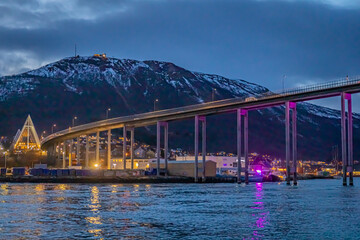 Tromso Bridge, Tromso is a city in Tromso Municipality in Troms og Finnmark county, Norway
