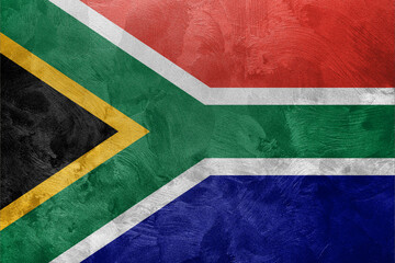 Textured photo of the flag of South Africa.