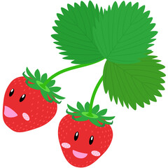 苺のキャラクターのイラスト