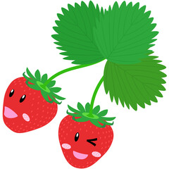 苺のキャラクターのイラスト