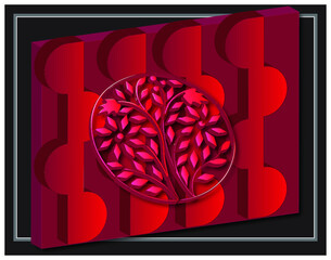 background with red flowers 