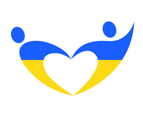 Ukraine National Europe Flag Emblem Symbol Abstract Vector Design