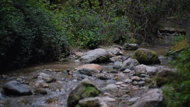 Monachil river passing, Granada, Spain.