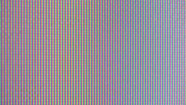 Close up view at a plasma tv while showing television activity.