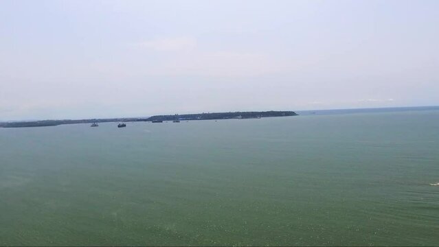 A drone shot of Dona paula in north Goa, India