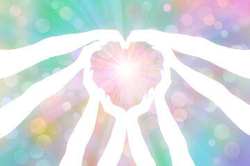 たくさんの手でハート