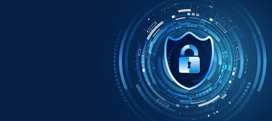 Cyber security for business and internet projects. Vector illustration of data security services. Data protection, privacy, and internet security concept. Hi-tech various background.