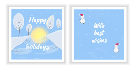 Winter holiday card. Vector illustration.