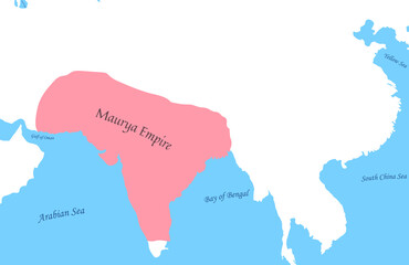 Map of Maurya Empire Asia India 