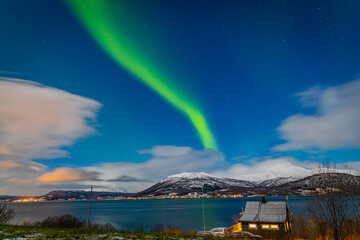Naklejka na ściany i meble Aurora Borealis, Aurora Polaris, also known as Northern Lights