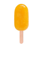 Ice cream, ice cream, colored ice cream, chocolate ice cream, photographed ice cream on a white background, ice cream on a wooden stick, ice cream on a stick, ice cream with chocolate coating