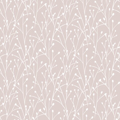 Vector seamless half-drop pattern, with leaves