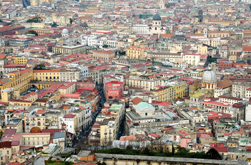 Obraz premium View over the city of Naples, Italy, from the fortress Castel Sant’Elmo