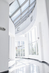 Closeup of a modern white building interior