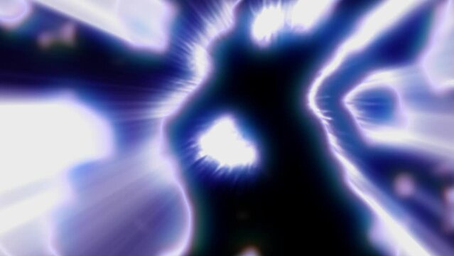 Blue glow edge with white ray effect abstract animation