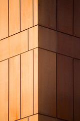 Detail of modern architecture corten building facade.