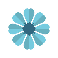 Blue flower symbol icon.