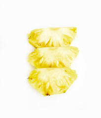 pineapple slice design isolate on white background, selective focus