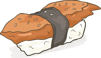 Nigiri Sushi Hand Drawn Illustration