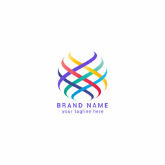 fold logo template design with circular concept