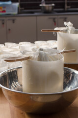 cooking homemade cheese in the workshop. Master Class