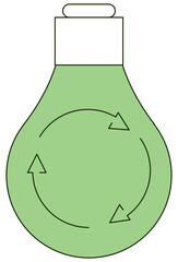 green recycling filament bulb sign icon - obrazy, fototapety, plakaty