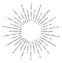 Obraz premium Light burst in vintage style. Explosion rays with white hexagon star