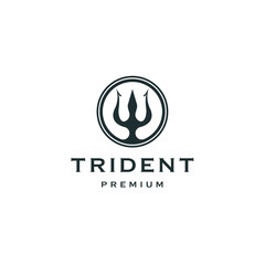 Ancient trident logo icon design template flat vector