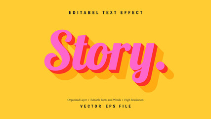Editable Story Font Design. Alphabet Typography Template Text Effect. Lettering Vector Illustration for Product Brand and Business Logo.