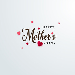 Naklejka premium Simple and flat mother's day design with love vector. Celebration mother's day background vector. 