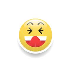 Cheeky face emoticon, Vector and Illustration.