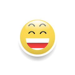 Good mood face emoticon, Vector and Illustration.