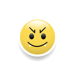Vampire emoticon icon, Vector and Illustration.