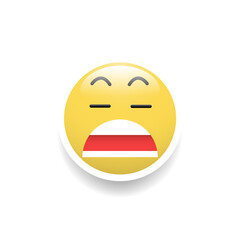 Bored face emoticon, Vector and Illustration.