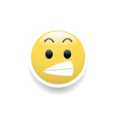 Startling face emoticon, Vector and Illustration.