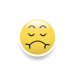 Emoticon icon of an Ignore face, Vector and Illustration.