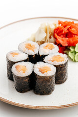 delicious rolls close-up on a white background