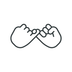 pinky promise line icon vector images