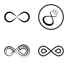 Infinity Flat Icon Set Isolated On White Background