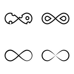 Infinity Flat Icon Set Isolated On White Background