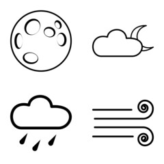 Weather Flat Icon Set Isolated On White Background