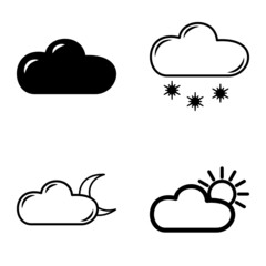 Weather Flat Icon Set Isolated On White Background