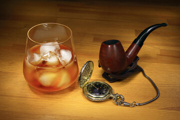 whiskey and smoking tube