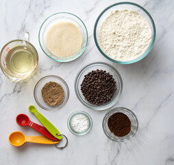 Homemade vegan muffin ingredients, organic.