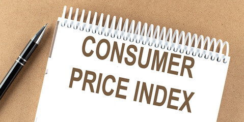 CPI - Consumer Price Index text on a notepad with pen, business