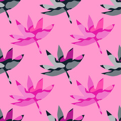 Abstract palm leaves tropical seamless pattern. Creative leaf endless wallpaper.