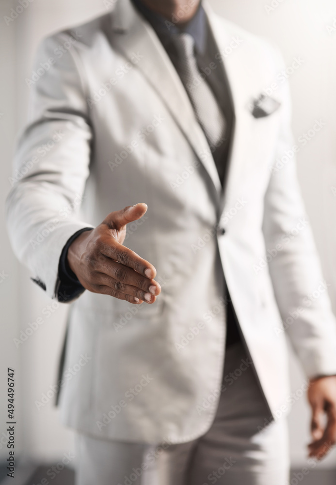 Aufkleber let me lead you towards business excellence. closeup shot of an unrecognizable businessman extending