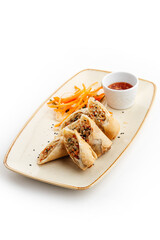 Chinese pancakes
with sweet and sour sauce