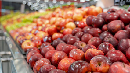 Fresh Fruits and vegetables kept for sale in the fresh section at a grocery store